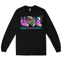 Black peace love nail art Long Sleeve Tee - AdoDesignShop