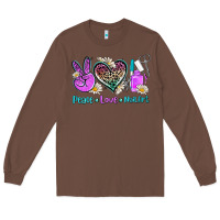 Chestnut peace love nail art Long Sleeve Tee - AdoDesignShop