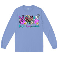Colony Blue peace love nail art Long Sleeve Tee - AdoDesignShop
