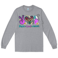 Heather Grey peace love nail art Long Sleeve Tee - AdoDesignShop
