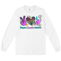 White peace love nail art Long Sleeve Tee - AdoDesignShop