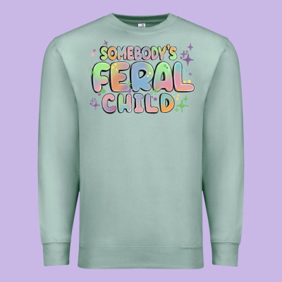 Somebody's Feral Child Premium Sweatshirt Designed By Maliassmallbusiness