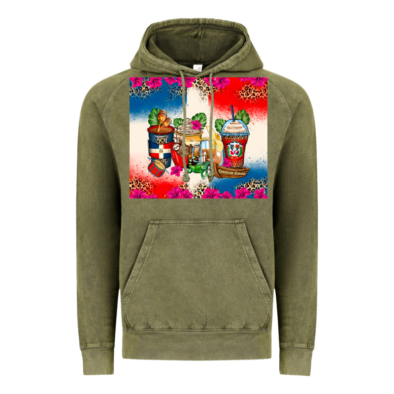 Dominican Republic Coffee Cups Vintage Hoodie by Zillion Design Studio | Teevron