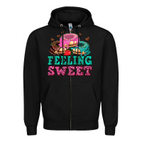 Black feeling sweet donuts Zipper Hoodie - AdoDesignShop