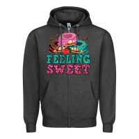 Charcoal Heather feeling sweet donuts Zipper Hoodie - AdoDesignShop