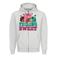 Dove Grey feeling sweet donuts Zipper Hoodie - AdoDesignShop