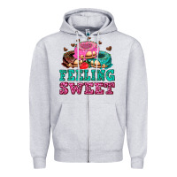 Heather Grey feeling sweet donuts Zipper Hoodie - AdoDesignShop