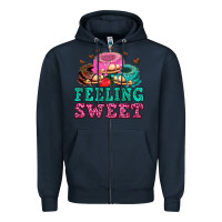 Navy feeling sweet donuts Zipper Hoodie - AdoDesignShop