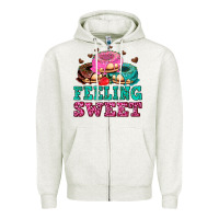 Oatmeal Heather feeling sweet donuts Zipper Hoodie - AdoDesignShop