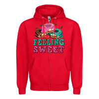 Red feeling sweet donuts Zipper Hoodie - AdoDesignShop