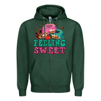 Sports Green feeling sweet donuts Zipper Hoodie - AdoDesignShop