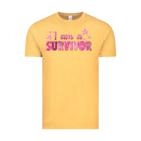 Vintage Mustard I Am a Survivor Breast Cancer Vintage Tee - texasbilliewilder