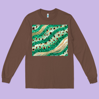 Green Glitter Long Sleeve Tee Designed By Jahusdesignshop
