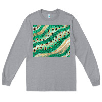 Heather Grey green glitter Long Sleeve Tee - JahusDesignShop