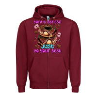 Burgundy donut stress just do your best Zipper Hoodie - AdoDesignShop