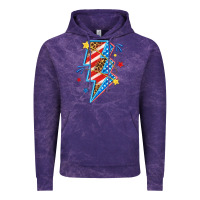 Cloud Purple America lightning bolt Vintage Hoodie - texasbilliewilder
