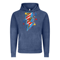 Vintage Denim America lightning bolt Vintage Hoodie - texasbilliewilder