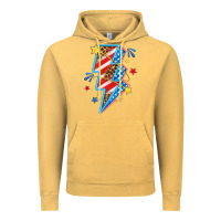 Vintage Mustard America lightning bolt Vintage Hoodie - texasbilliewilder