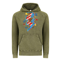 Vintage Olive America lightning bolt Vintage Hoodie - texasbilliewilder