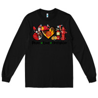 Black peace love firefighter Long Sleeve Tee - AdoDesignShop