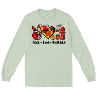 Matcha peace love firefighter Long Sleeve Tee - AdoDesignShop