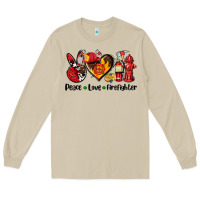 Mushroom peace love firefighter Long Sleeve Tee - AdoDesignShop