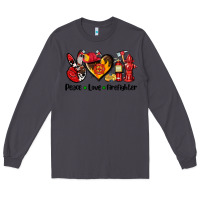 Smoke peace love firefighter Long Sleeve Tee - AdoDesignShop