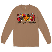 Toasted Coconut peace love firefighter Long Sleeve Tee - AdoDesignShop