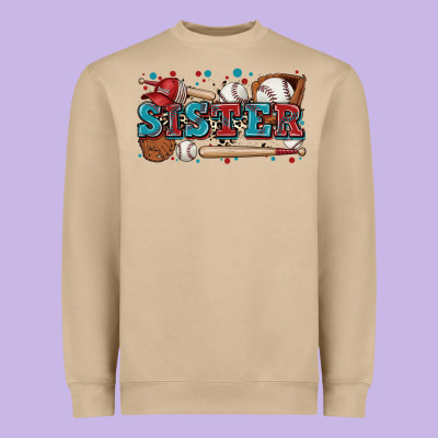 Sister Baseball Heavyweight Sweatshirt Designed By Zillion Design Studio