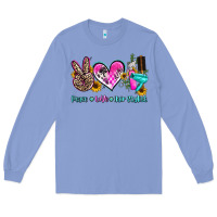 Colony Blue peace love hair stylist Long Sleeve Tee - AdoDesignShop
