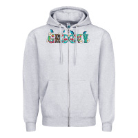 Heather Grey groovy with peace  sign flowers Zipper Hoodie - Artiststas