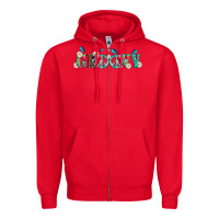 Red groovy with peace  sign flowers Zipper Hoodie - Artiststas