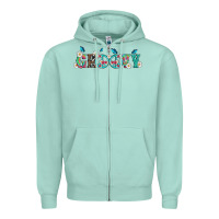 Seafoam groovy with peace  sign flowers Zipper Hoodie - Artiststas