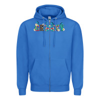 True Royal groovy with peace  sign flowers Zipper Hoodie - Artiststas