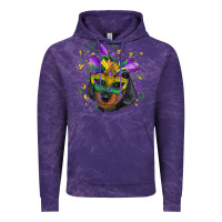 Cloud Purple mardi gras mask dachshund puppy Vintage Hoodie - RanaPortraitStore
