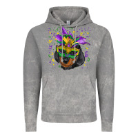 Cloud Rock mardi gras mask dachshund puppy Vintage Hoodie - RanaPortraitStore