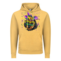 Vintage Mustard mardi gras mask dachshund puppy Vintage Hoodie - RanaPortraitStore