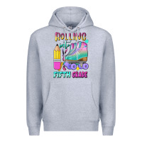 Heather Grey rolling into fifth grade Premium Hoodie - BundleAndBundleShop