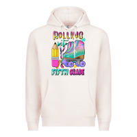Pale Pink rolling into fifth grade Premium Hoodie - BundleAndBundleShop