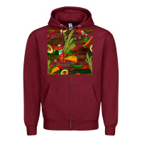 Burgundy mexican food seamless pattern Zipper Hoodie - BundleAndBundleShop