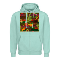 Seafoam mexican food seamless pattern Zipper Hoodie - BundleAndBundleShop