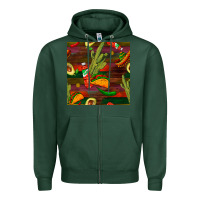 Sports Green mexican food seamless pattern Zipper Hoodie - BundleAndBundleShop