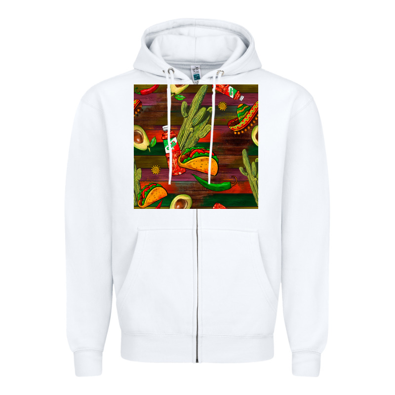 Mexican Food Seamless Pattern Zipper Hoodie by BundleAndBundleShop | Teevron