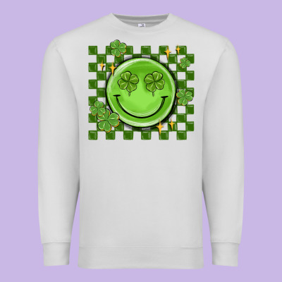 Checkered St. Patrick's Day Premium Sweatshirt Designed By Maliassmallbusiness
