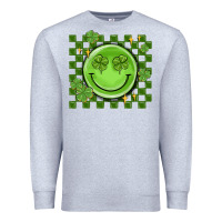 Heather Grey checkered st. patrick's day Premium Sweatshirt - MaliasSmallBusiness