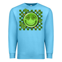 Ocean Blue checkered st. patrick's day Premium Sweatshirt - MaliasSmallBusiness