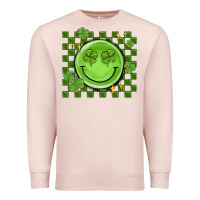 Pale Pink checkered st. patrick's day Premium Sweatshirt - MaliasSmallBusiness