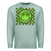 Seafoam checkered st. patrick's day Premium Sweatshirt - MaliasSmallBusiness
