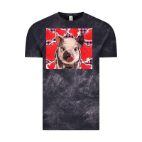 Cloud Black valentine's day glitter hearts pig Vintage Tee - BarkalooDesign