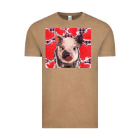 Vintage Coffee valentine's day glitter hearts pig Vintage Tee - BarkalooDesign